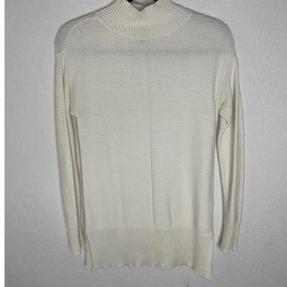 Talbots Ivory Long Sleeve Sweater Tunic Mock Neck Womens size xsmall - Picture 1 of 8